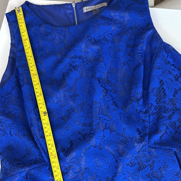 Sleeveless fit flare midi lace Blue Party cocktail Dress whimsy cottage core - Picture 7 of 11